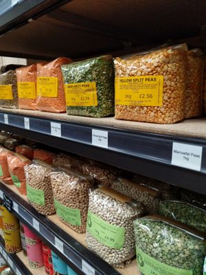 Items packed in compostable packaging by Daily Bread staff at Daily Bread Co-operative in Cambridge