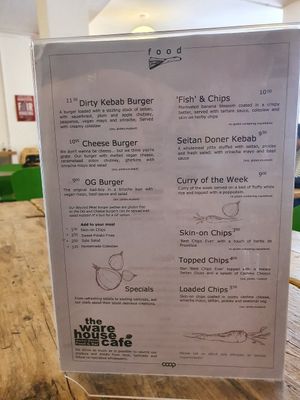 Menu August 2022 at The Warehouse Cafe in Birmingham