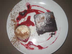 Vegan chocolate brownie at The Warehouse Cafe in Birmingham