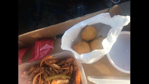 Chicken balls and crispy beef at Veggie World in Milton Keynes