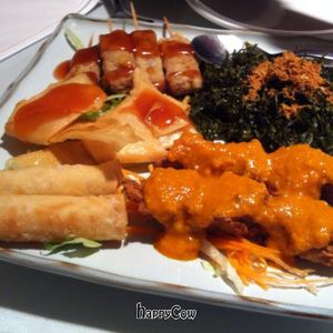 Delicious mixed appetiser at Veggie World in Milton Keynes