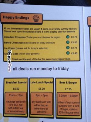 Happy endings, all vegan! And other stuff at Alley Cafe Bar in Nottingham