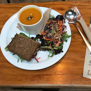 half-and-half meal at Alley Cafe Bar in Nottingham