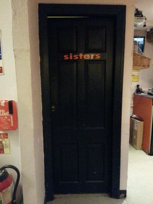 sisters toilet ;) at Alley Cafe Bar in Nottingham