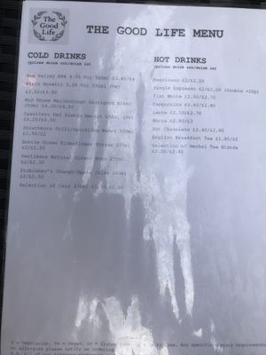 Menu 2021 at The Good Life Wholefood Restaurant in Shrewsbury