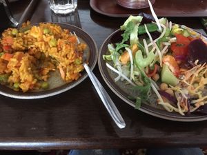 Mixed vegetable paella   at The Good Earth in Leicester