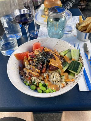 Tempeh poke bowl  at Mildreds - Soho in London