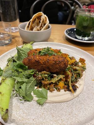  Mercimek kofte with paratha bread  #Veganuary at Mildreds - Soho in London