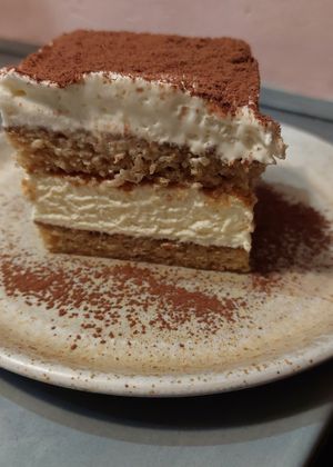 White Chocolate Almond Tiramisu at Mildreds - Soho in London
