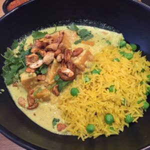 sweet potato coconut curry  at Mildreds - Soho in London