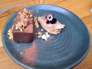 Fudge cake at Mildreds - Soho in London