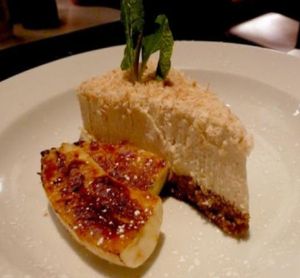 coconut tofu cheesecake with caramelised banana at Mildreds - Soho in London
