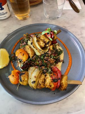 Chick’n kabob  at Mildreds - Soho in London