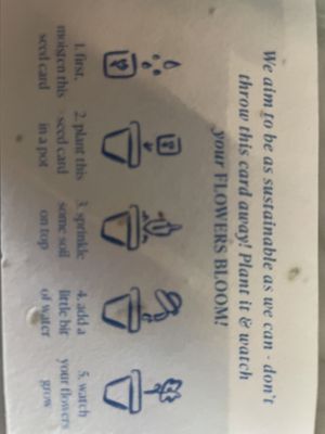 Take the card and plant in the soil!  at Mildreds - Soho in London