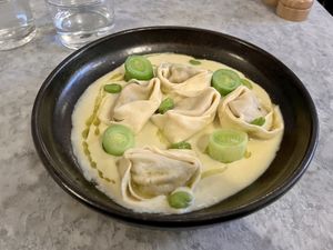Leek tortellini   at Mildreds - Soho in London