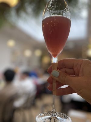 Peach Raspberry Bellini    at Mildreds - Soho in London