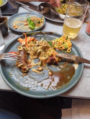 Excellent plant base Cumberland sausage and mash at Mildreds - Soho in London