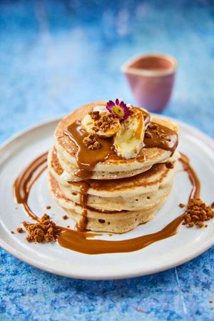 Biscoff pancakes at Mildreds - Soho in London
