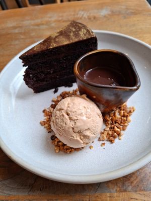chocolate cake at Mildreds - Soho in London