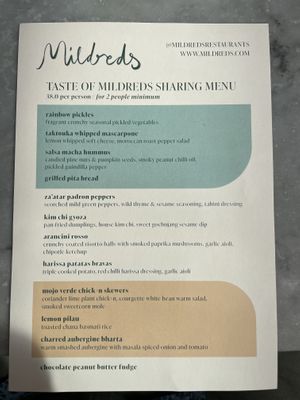 Menu    at Mildreds - Soho in London