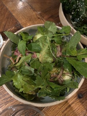 insalatone di contorno con cetrioli marinati   at Mildreds - Soho in London