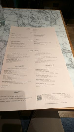 Menu at Mildreds - Soho in London