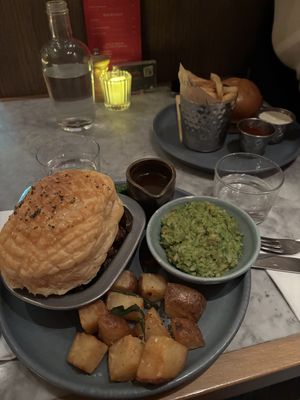 Mushroom pie & Korean burger  at Mildreds - Soho in London