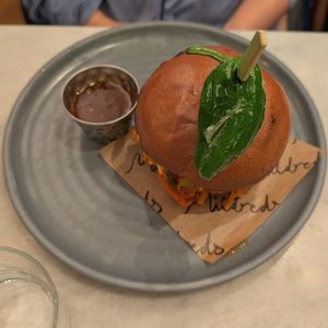 Korean Chick'n burger at Mildreds - Soho in London