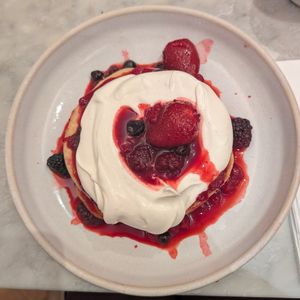 Berry pancakes at Mildreds - Soho in London