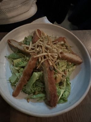Green tofu queen salad with plant chic:n  at Mildreds - Soho in London