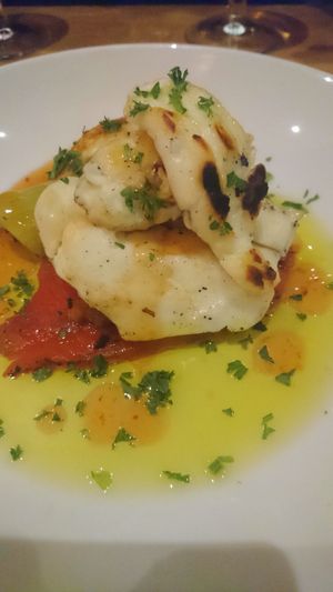 Halloumi with chargrilled leek, peppers and smoked chilli jam  at Mildreds - Soho in London