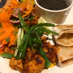 Mock chicken tandoori plate! Incredibly delicious!!! at Mildreds - Soho in London