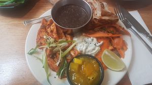 Vegan chicken massala meal at Mildreds - Soho in London