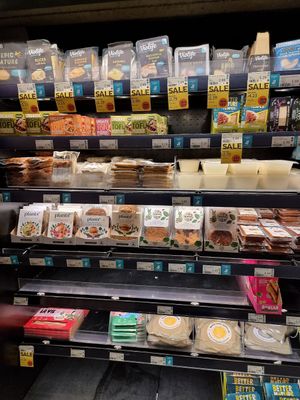 Vegan products in fridge at Whole Foods Market - Piccadilly in London