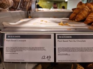 Croissants and Pain au chocolat (the vegan ones much more expensive! at Whole Foods Market - Piccadilly in London