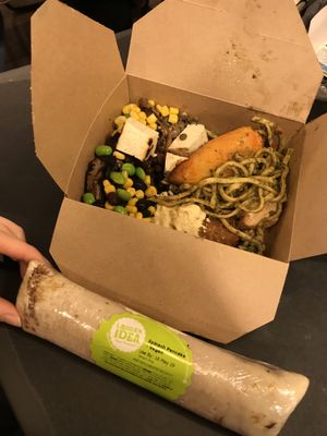 Pancake and salad  at Whole Foods Market - Piccadilly in London