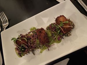 Fried tofu with quinoa and guac - starter  at The Gate - Hammersmith in West London