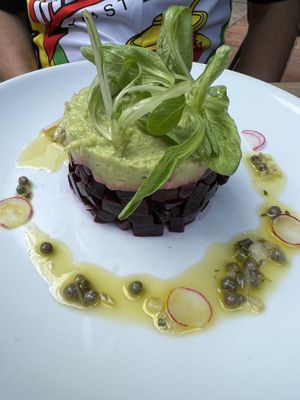 Avocado and beetroot starter  at The Gate - Hammersmith in West London