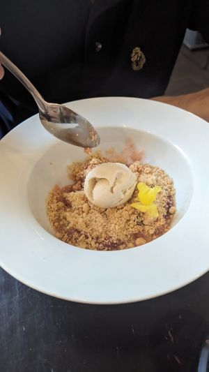 Apple and pear crumble (vegan) at The Gate - Hammersmith in West London