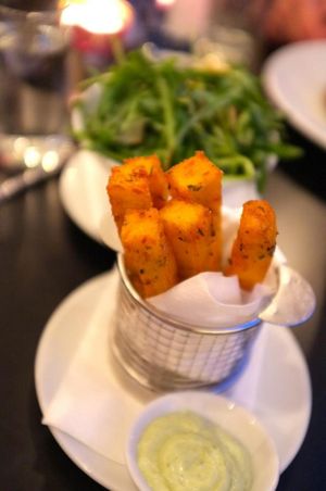 Chunky herb polenta chips with a garlic aioli at The Gate - Hammersmith in West London