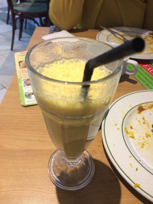 Soy mango lassi at Indian Veg Bhelpoori House in North London