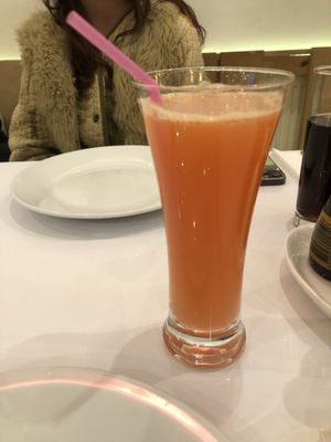 Mango and lemon juice  at Loving Hut in North London