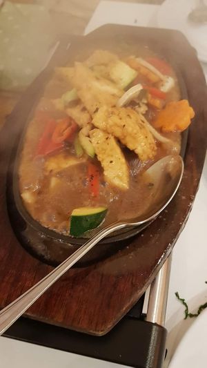 Sizzling tofu at Loving Hut in North London