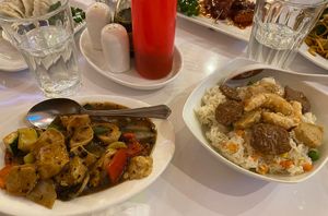 special fry rice and vegan chicken   at Loving Hut in North London