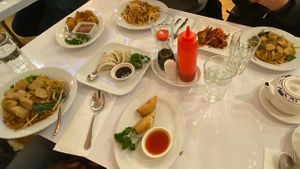 dumplings, spring rolls, chicken balls, ribs. noodle dishes- chow mein and stir fry  at Loving Hut in North London