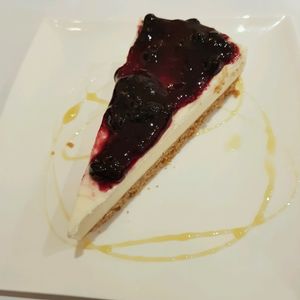 lemon cheesecake at Loving Hut in North London