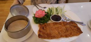 Crispy duck pancakes at Loving Hut in North London