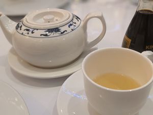 Genmaicha Tea is a perfect accompanyment for me. at Loving Hut in North London