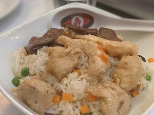 Special Fried Rice ('beef', 'chicken' and 'prawn) so cool! at Loving Hut in North London