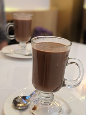 Hot Chocolate to finish (not on the menu, but we asked...and they obliged). It was really well made, actual melted chocolate, not that powdered rubbish! at Loving Hut in North London